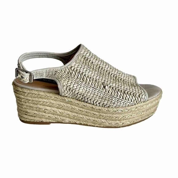 Steven Steve Madden Courage Espadrille Sandals Women’s 9.5 Peep Open Toe Taupe - Picture 4 of 10
